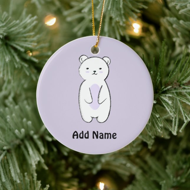 Cute Polar Bear Keramik Ornament (Baum)