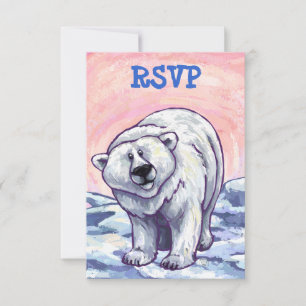 Cute Polar Bear Party Centre RSVP