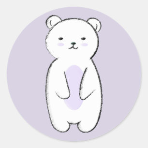 Cute Polar Bear Runder Aufkleber