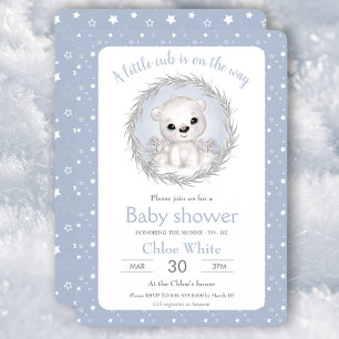 Cute Polar Ours Winter Boy Baby shower Invitation