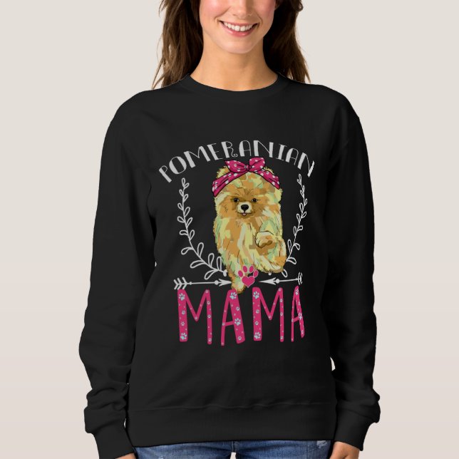 Cute Pomeranian  Pomeranian Mama  Womens Sweatshirt (Vorderseite)