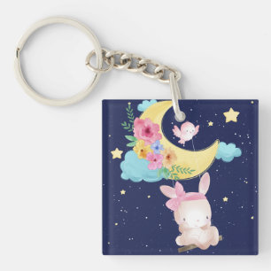 Cute Porte - clé Bunny Aquarelle