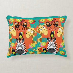 Cute pouponnière jungle animaux décor coussin