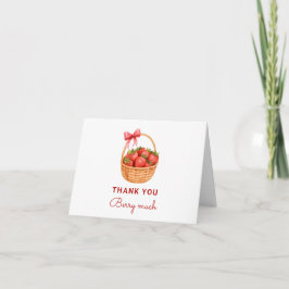 Cute Preppy Berry First Birthday Berry Much Dankeskarte