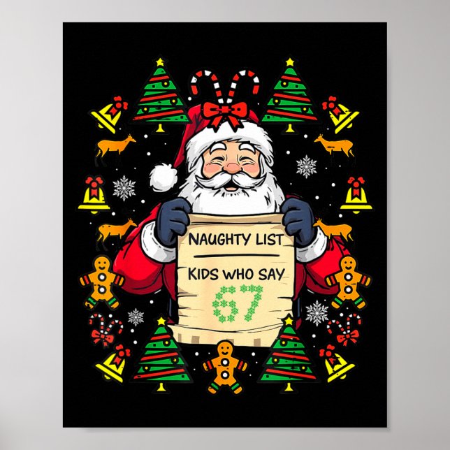 Cute Preppy Christmas,reindeer Brushstrokes Funny  Poster (Vorne)