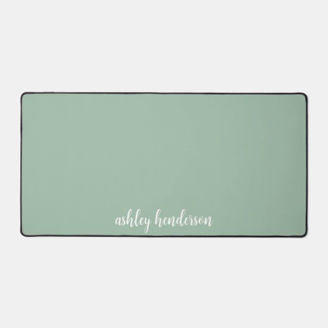 Cute Preppy Pastel Green Nom complet Monogramme (Recto)
