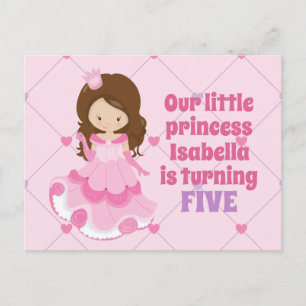 Cute Princess Rose Anniversaire Invitation