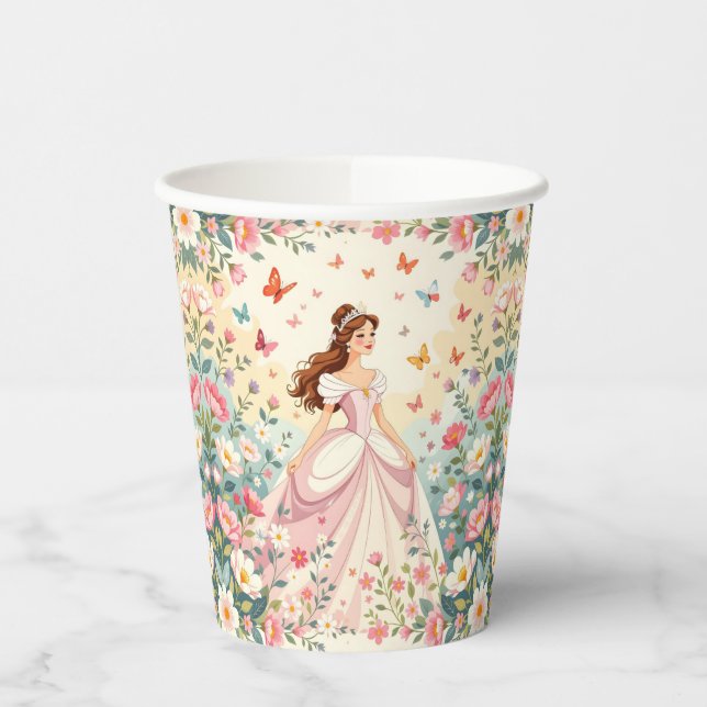 Cute princess with butterflies pappbecher (Links)
