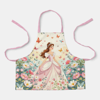 Cute princess with butterflies schürze