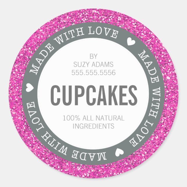 CUTE PRODUIT ÉTIQUETTE fait avec amour parties sci (Devant)