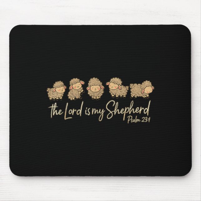 Cute Psalm 23_1 Sheep The Lord Is My Shepherd  Mousepad (Vorne)