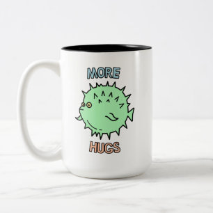Cute Puffer Fish More Hugs Zweifarbige Tasse