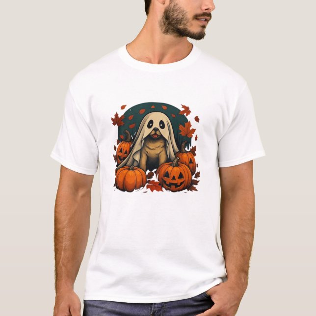 Cute Pug Dog With Pumpkins Fall Halloween Classic  T-Shirt (Vorderseite)