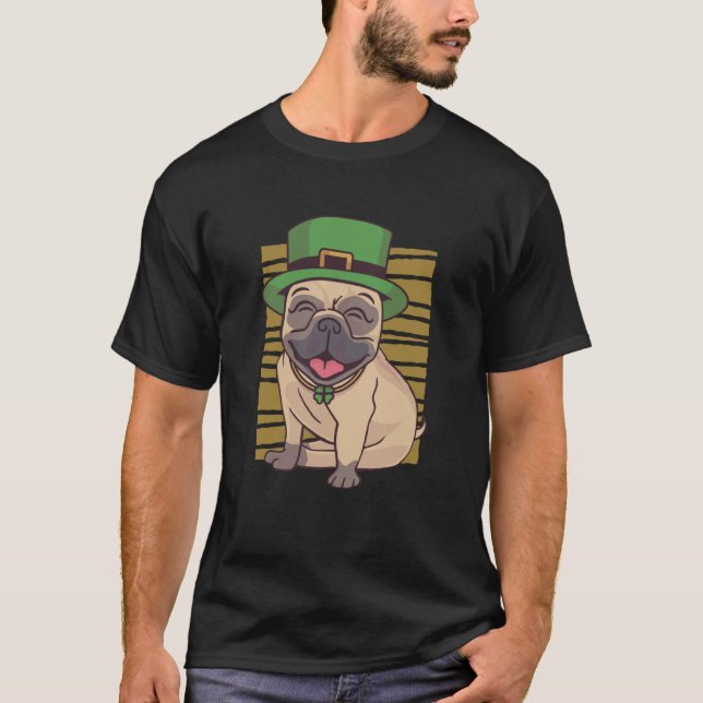 Cute Pug Irish St Patricks day T-Shirt (Vorderseite)
