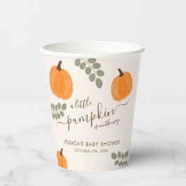 Cute Pumpkin Eucalyptus Fall Baby Shower Pappbecher