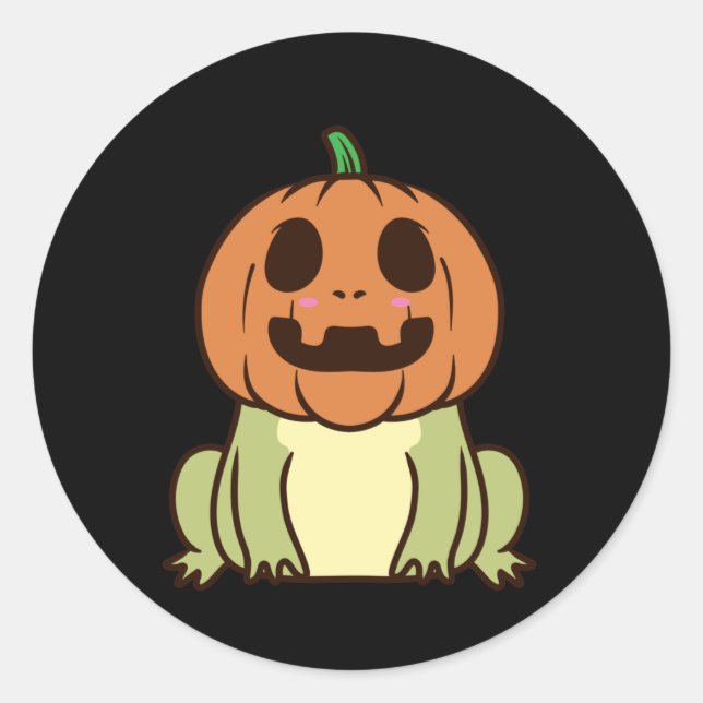 Cute Pumpkin Halloween Frog Runder Aufkleber (Vorderseite)