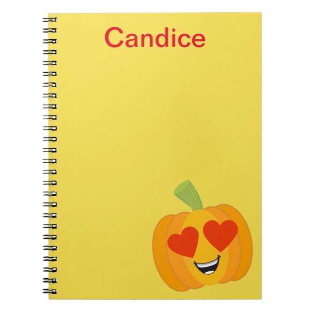 Cute Pumpkin Heart Emoji Notizblock (Vorderseite)