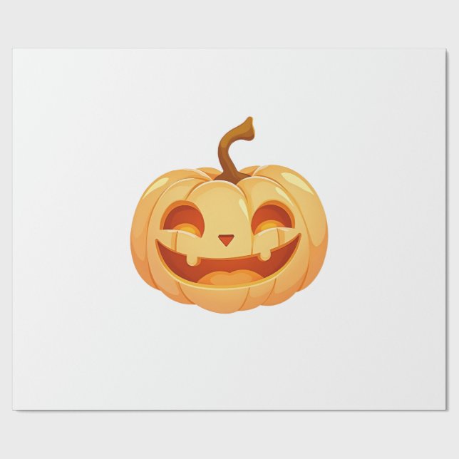 Cute Pumpkin Jack O Lantern Turtle Sea Halloween C Geschenkpapier (Flach)