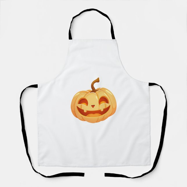 Cute Pumpkin Jack O Lantern Turtle Sea Halloween C Schürze (Vorderseite)