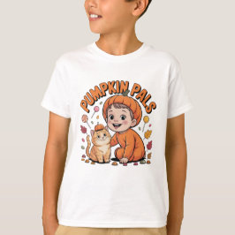 Cute Pumpkin Pals Kids Halloween Fall T-Shirt