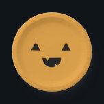 Cute Pumpkin Pappteller<br><div class="desc">Very funny and cute Halloween pumpkin plate. Perfect for a costume or kid's birthday party.</div>