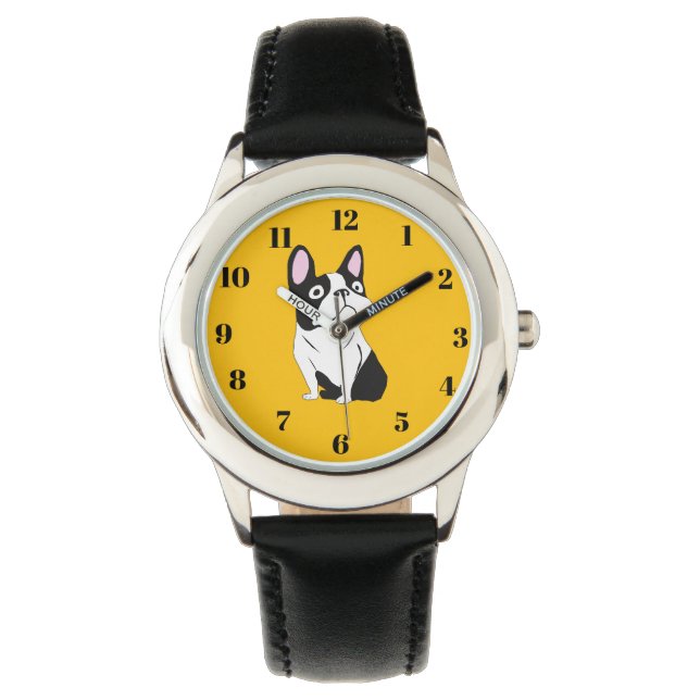 Cute Pup, yellow Armbanduhr (Vorderseite)