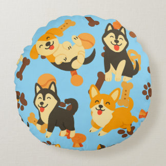 Cute Puppies Rundes Kissen