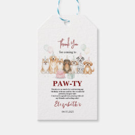 Cute Puppy Dog Boy 1st Birthday | Pawty Time First Geschenkanhänger