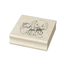 Cute Puppy Dog Knitting Bag Art Gummistempel
