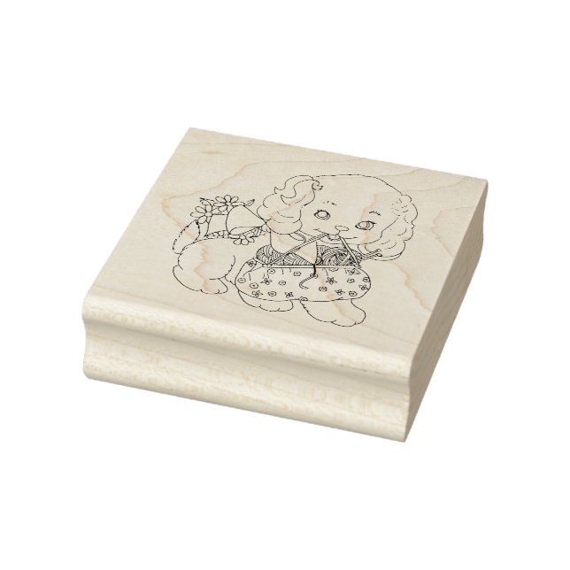 Cute Puppy Dog Knitting Bag Art Gummistempel (Stempel)