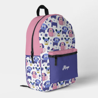 Cute Puppy Dog Pattern Personalized Girl School Bedruckter Rucksack