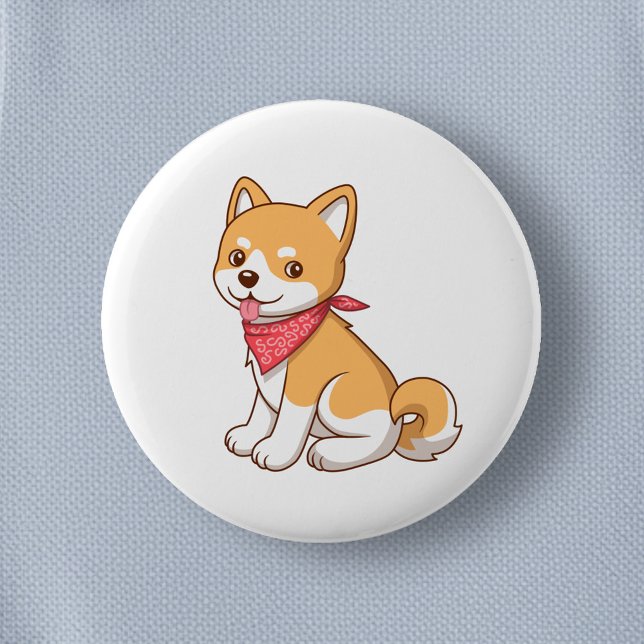 Cute Puppy Dog Shiba Inu Button (Von Creator hochgeladen)