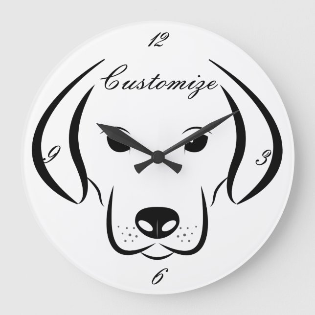 Cute Puppy Face Thunder_Cove Große Wanduhr (Vorderseite)