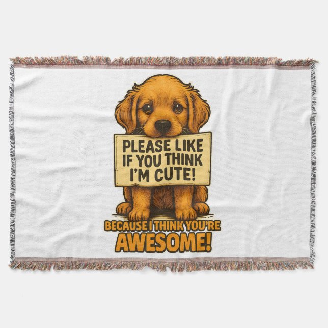 Cute Puppy, Funny Dog Lover Quote Decke (Vorderseite)