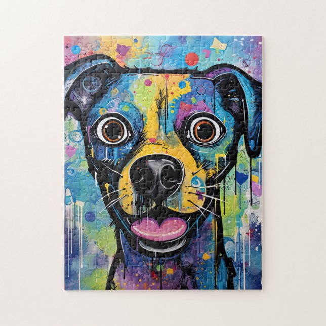 Cute Puppy Funny Dog Mixed Media Animal Pet (Vertikal)