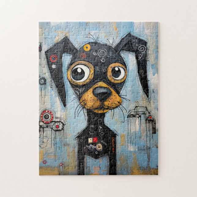Cute Puppy Funny Dog Mixed Media Animal Pet (Vertikal)