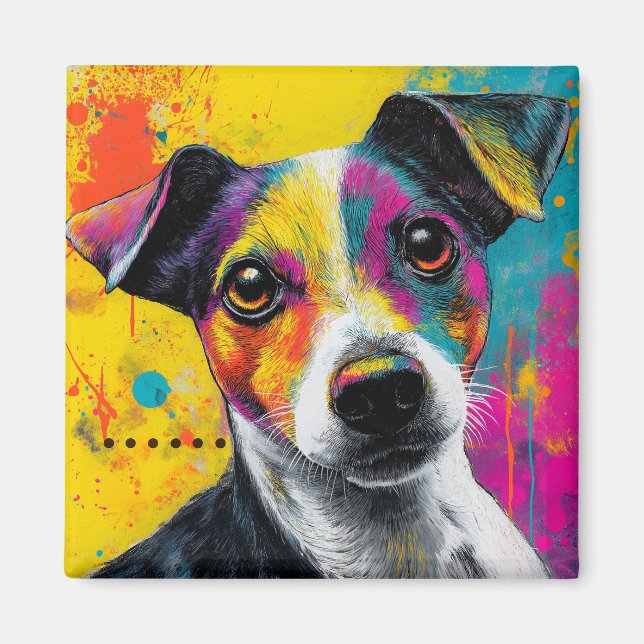 Cute Puppy Funny Dog Mixed Media Animal Pet Magnet (Vorne)