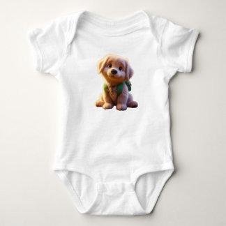 Cute Puppy, Golden Retriever, Baby BodysuitT-Shirt Strampler