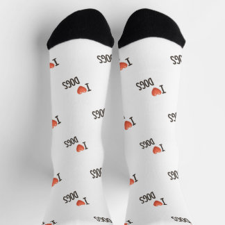 Cute Puppy I Love Dogs Pattern Crew Socks Socken