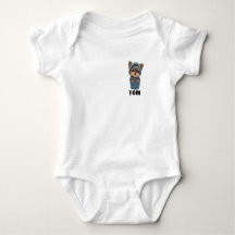 Cute Puppy in a Pocket Baby Bodysuit