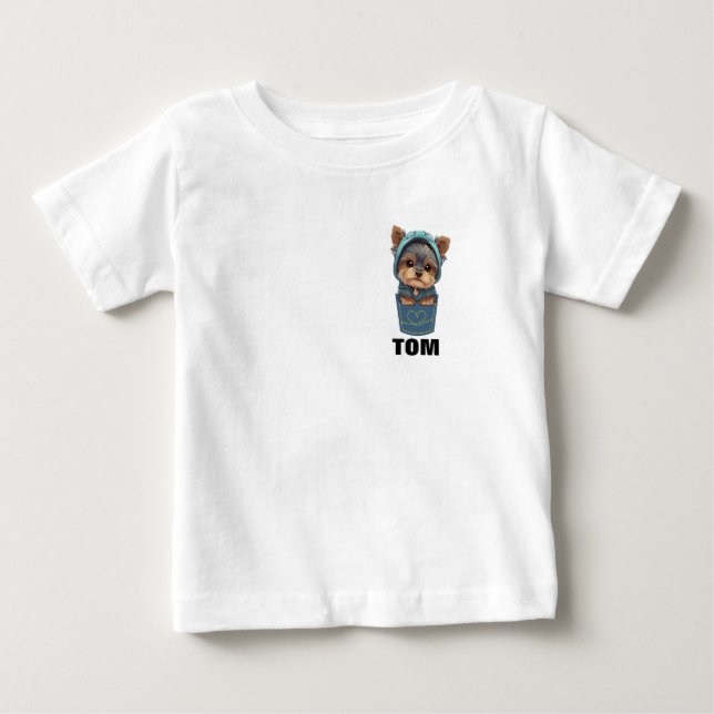Cute Puppy in a Pocket T-Shirt (Vorderseite)