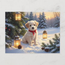 Cute Puppy in the Snow