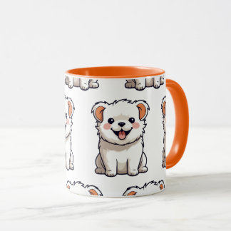 Cute Puppy Mug – Seamless Dog Pattern Tasse