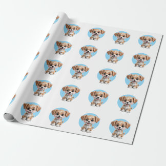 Cute Puppy Pattern Wrapping Paper for Gifts Geschenkpapier