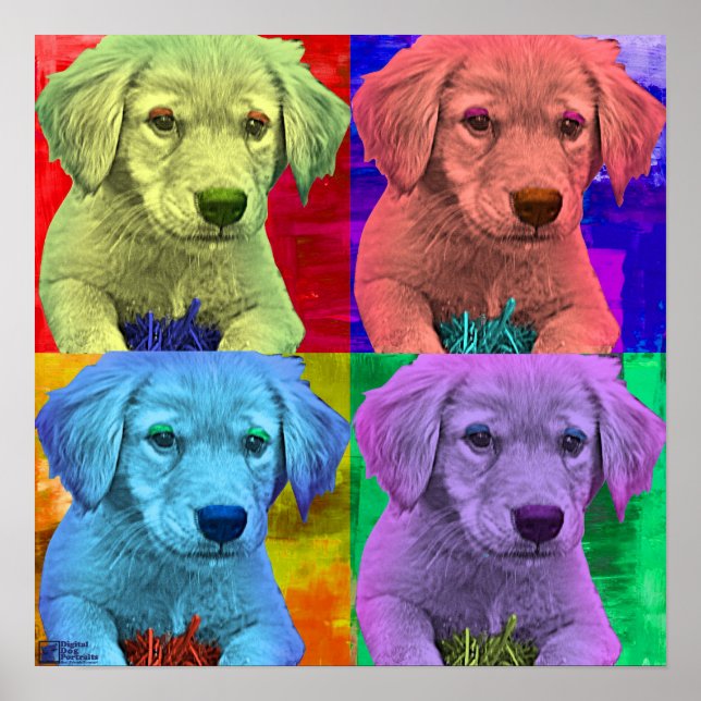 Cute Puppy Pop Art style Poster (Vorne)