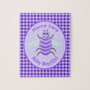 Cute Purple Baby Bee Gender Reveal Neutral Custom
