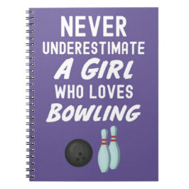 Cute Purple Bowling Gifts For Baby Girls Kids Notizblock