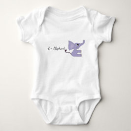Cute Purple Elephant Baby Bodysuit - E-Elephant In Strampler