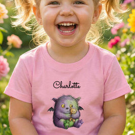 Cute Purple Green Fluffy Monster Buddy Kleinkind T-shirt