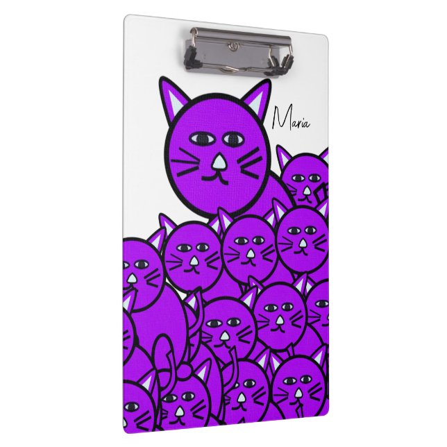 Cute Purple Kitten Cats Clipboard  Klemmbrett (Rechts)